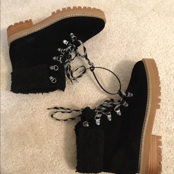renvy myra faux fur trim suede hiking boots